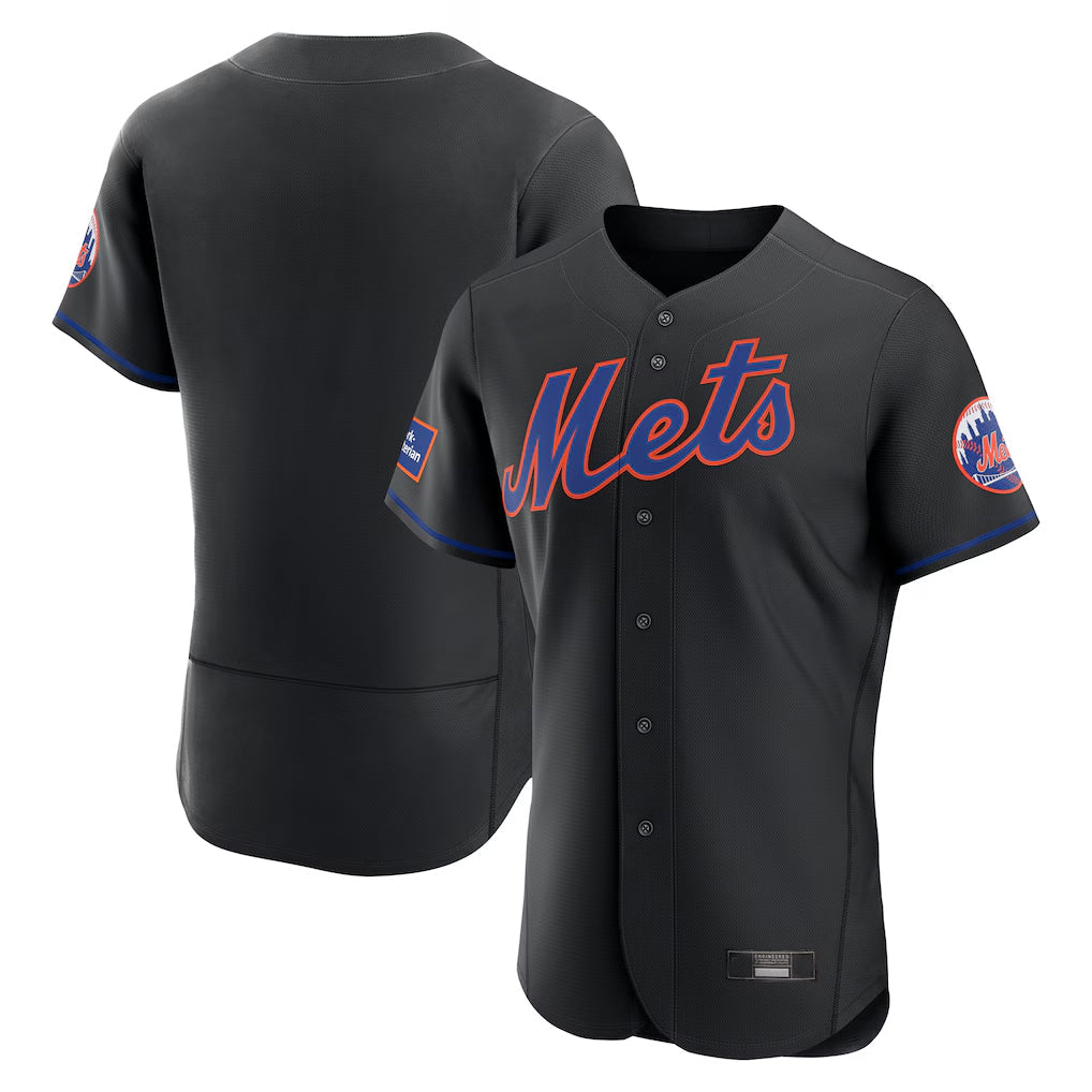 TRASK NY.Mets Blank Player Black Alternate Elite Home Limited Stitched Jerseys