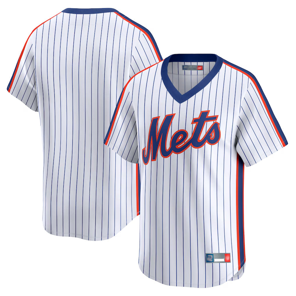TRASK NY.Mets Blank Player White Cooperstown Collection T-shirt Game Stitched Jerseys