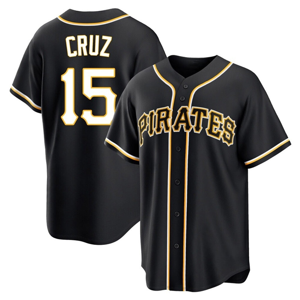 TRASK P.Pirates #15 Oneil Cruz Player Black Fashion Out Home Game Stitched Jerseys