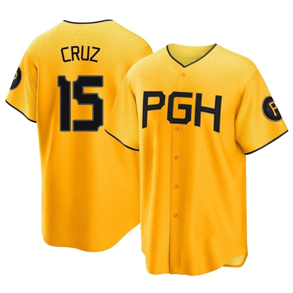 TRASK P.Pirates #15 Oneil Cruz Player Gold City Connect Home Game Stitched Jerseys