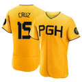 TRASK P.Pirates #15 Oneil Cruz Player Gold City Connect Home Limited Elite Stitched Jerseys