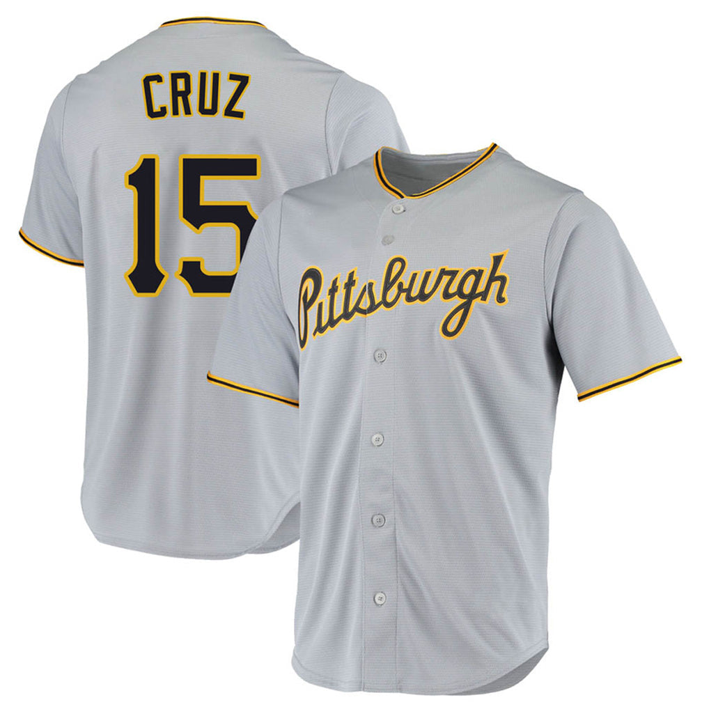 TRASK P.Pirates #15 Oneil Cruz Player Gray Road Home Game Stitched Jerseys