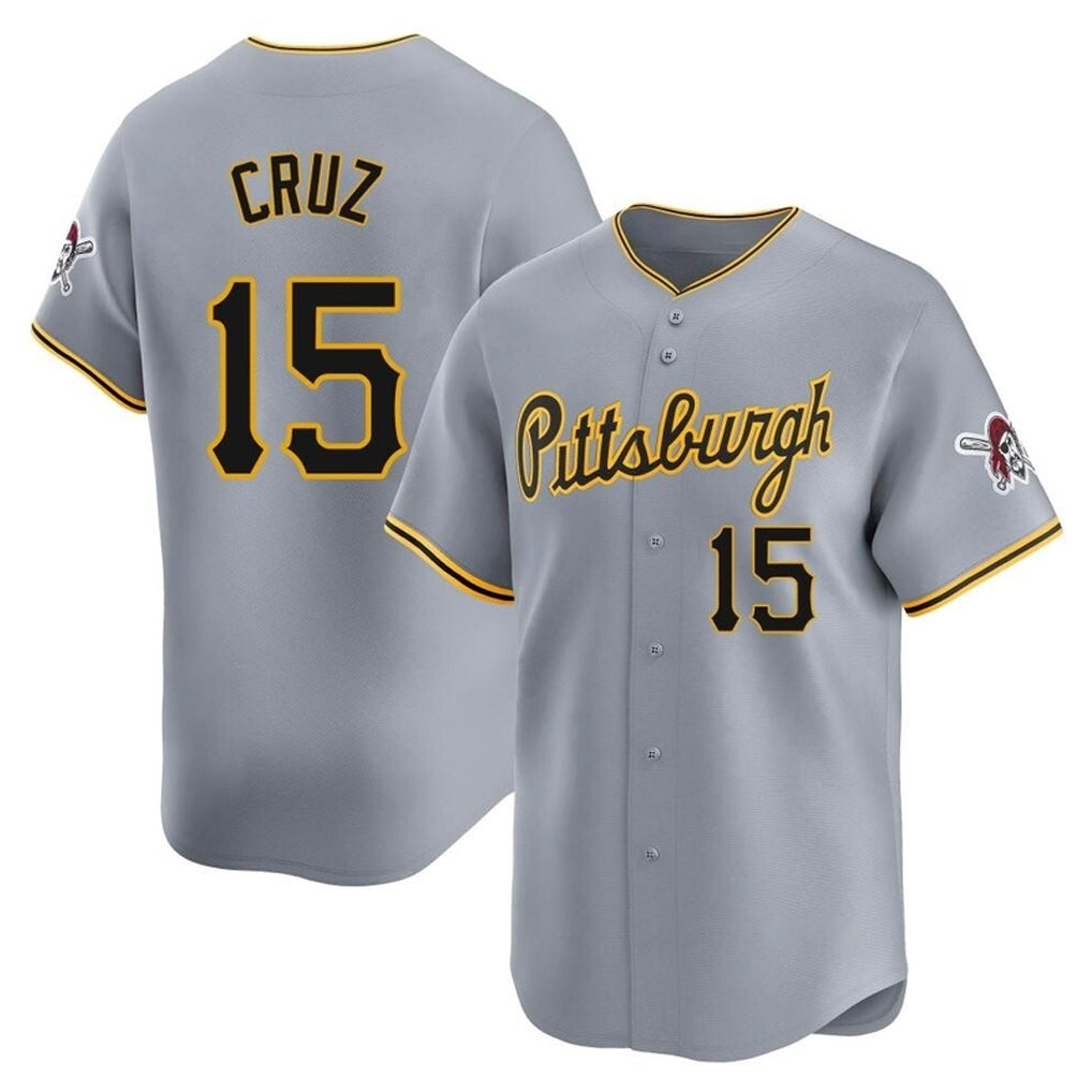 TRASK P.Pirates #15 Oneil Cruz Player Gray Road Home Limited Stitched Jerseys