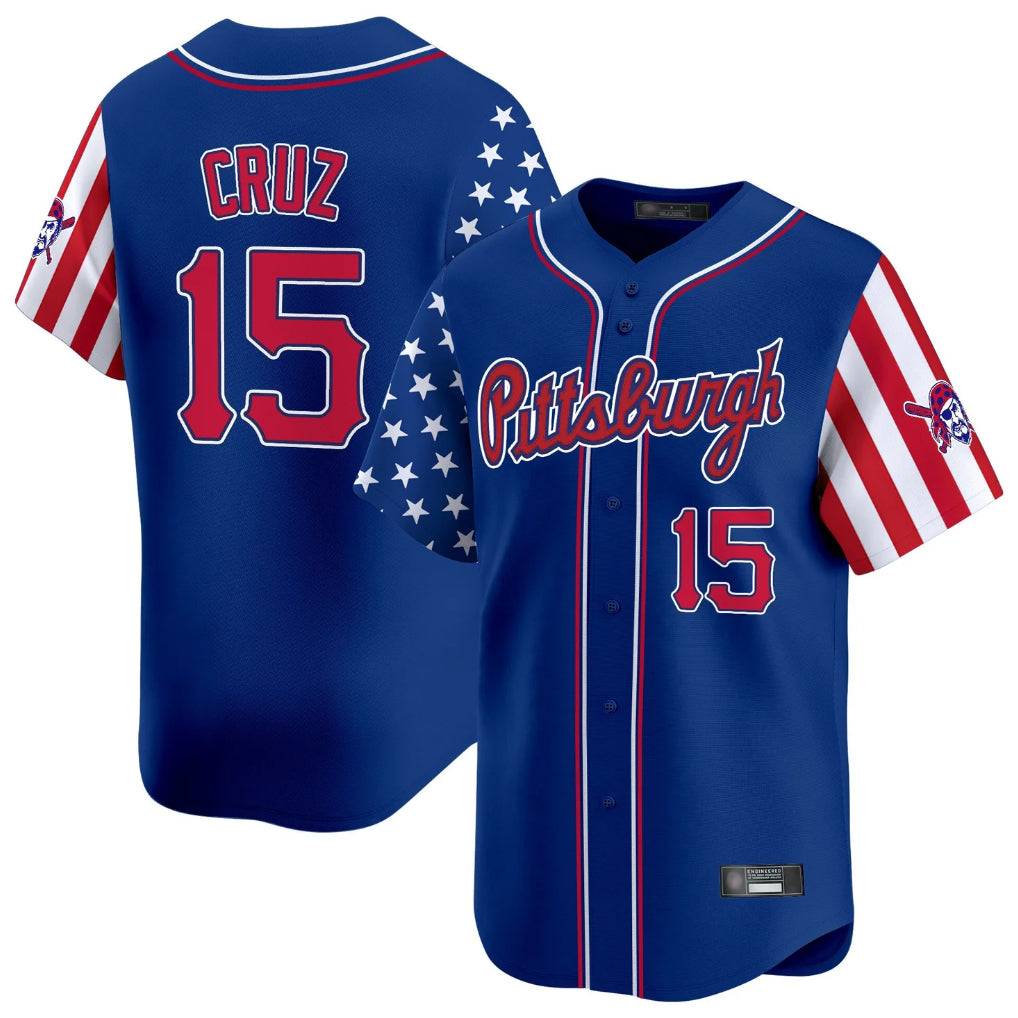 TRASK P.Pirates #15 Oneil Cruz Player Royal 2025 Independence Day Vapor Premier Limited Stitched Jerseys