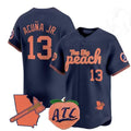 TRASK A.Braves #13 Ronald Acuna Jr. NavyThe Big Peach Vapor Stitches Personalized Jersey