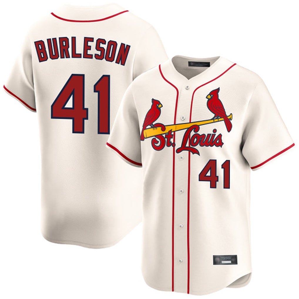 TRASK St. Louis Cardinals #41 Alec Burlesona Player Cream Home Limited Stitched Jerseys