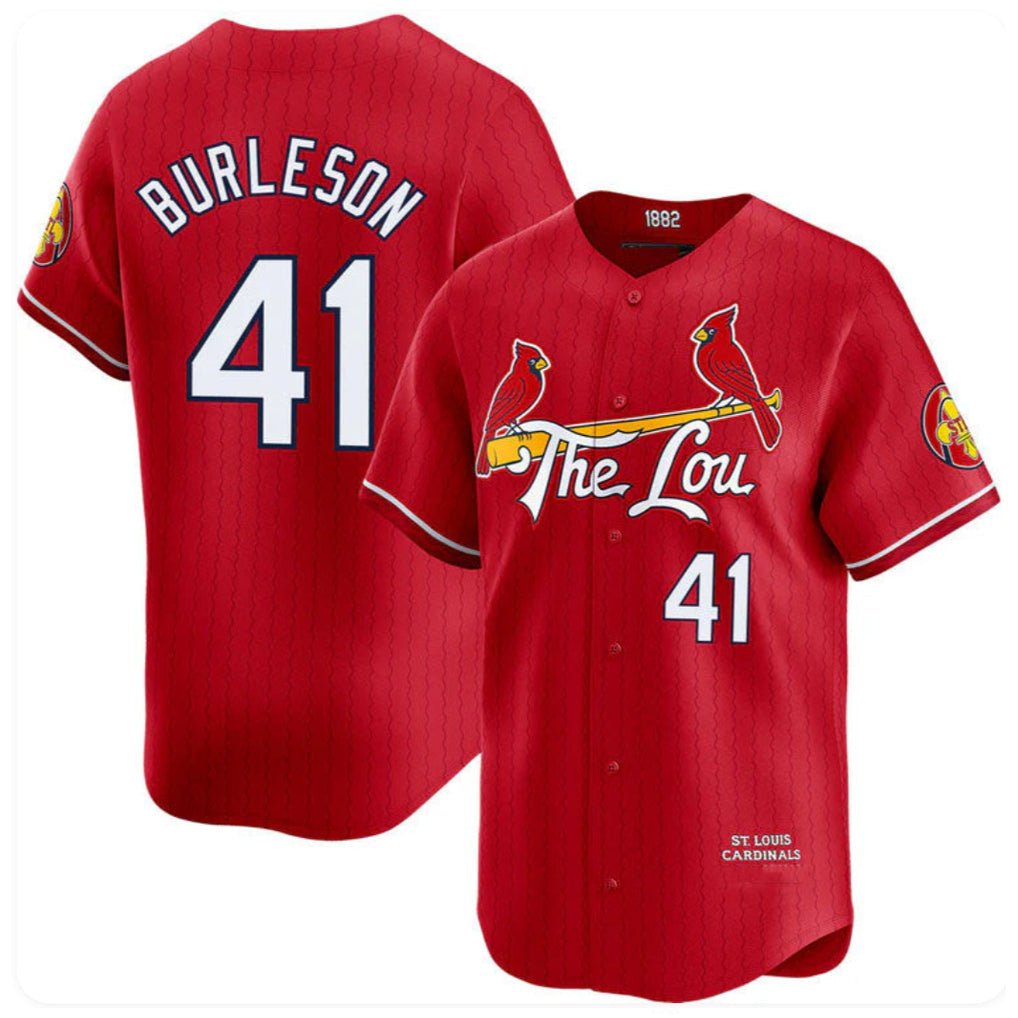 TRASK St. Louis Cardinals #41 Alec Burlesona Player Red City Connect Limited Stitched Jerseys