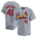 TRASK St. Louis Cardinals #41 Alec Burlesona Player Gray Home Limited Stitched Jerseys