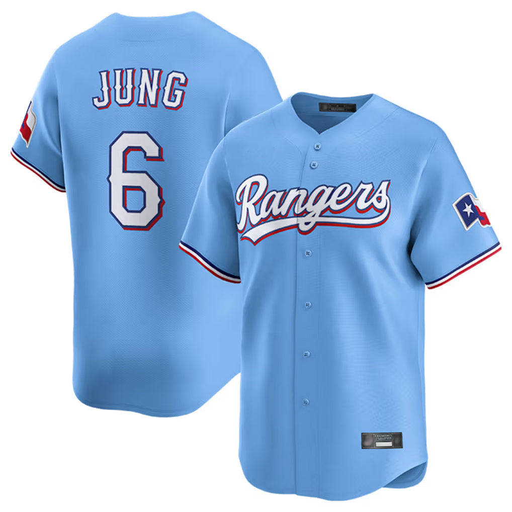 TRASK T.Rangers #6 Josh Jung Player Light Blue Limited Home Stitched Jerseys