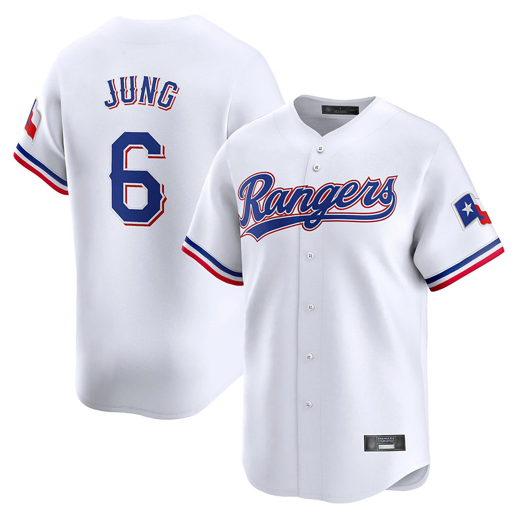 TRASK T.Rangers #6 Josh Jung Player White&Blue Home Limited Stitched Jerseys