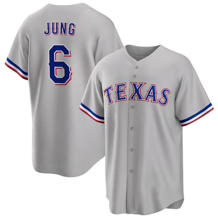 TRASK Texas Rangers #6 Josh Jung Gray  Cool Base Stitched Jersey
