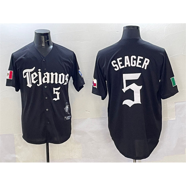 TRASK Texas Rangers #5 Corey Seager Black  Mexico 2025 Vapor Premier Limited Stitched Jersey