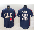 TRASK  Cleveland Guardians #38 Steven Kwan Number Navy  2024 City Connect Limited Stitched Jersey