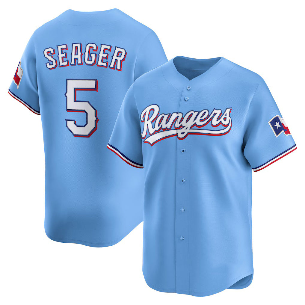 TRASK Texas Rangers #5 Corey Seager Light Blue  Alternate Limited Player Jersey