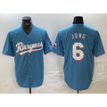 TRASK Texas Rangers #6 Josh Jung Light Blue  Team Logo Cool Base Jersey
